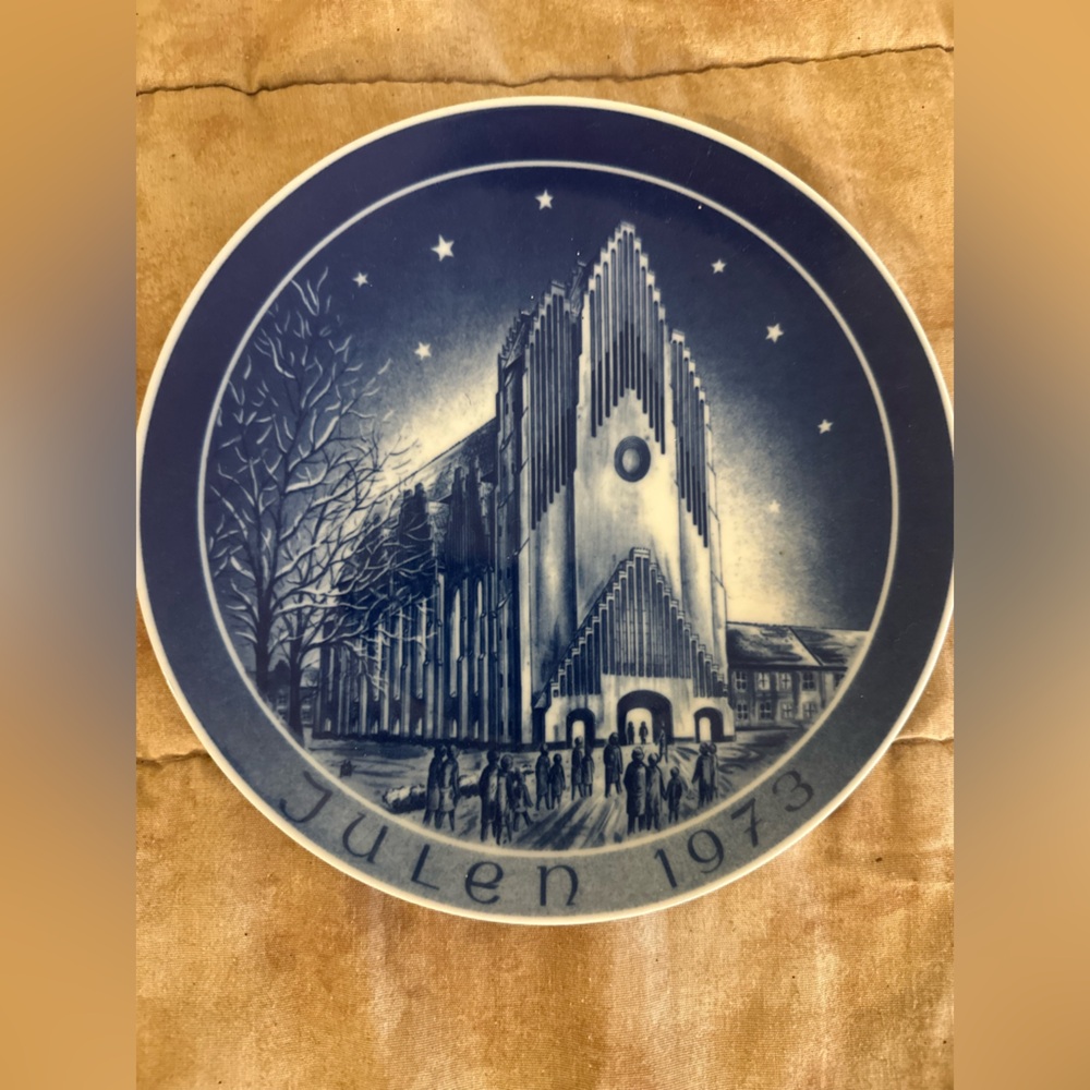 Classic Kirke Platken Blue Ceramic Art Plate made in Germany